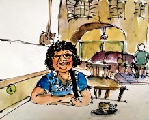 Alice chatting away with me