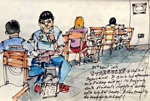 School kids working on their assignments