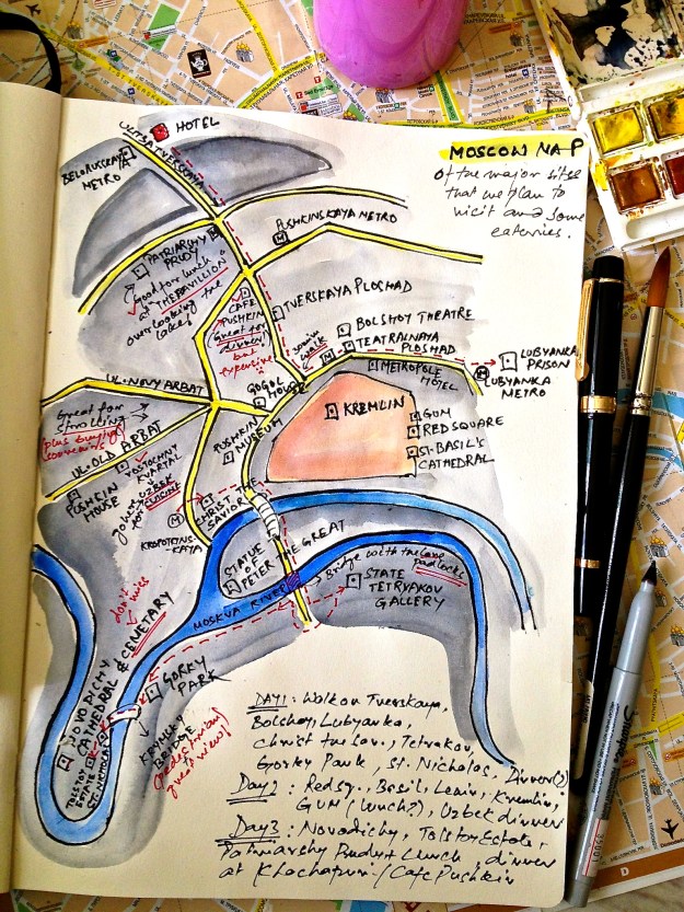 My hand drawn Moscow map for reference