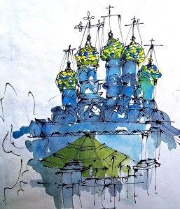 A random church on Moscow streets that begged to be sketched 