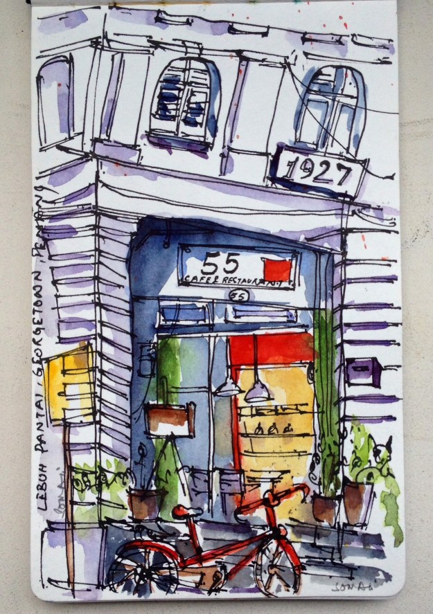 Cafe 55 housed in a shophouse on Lorong