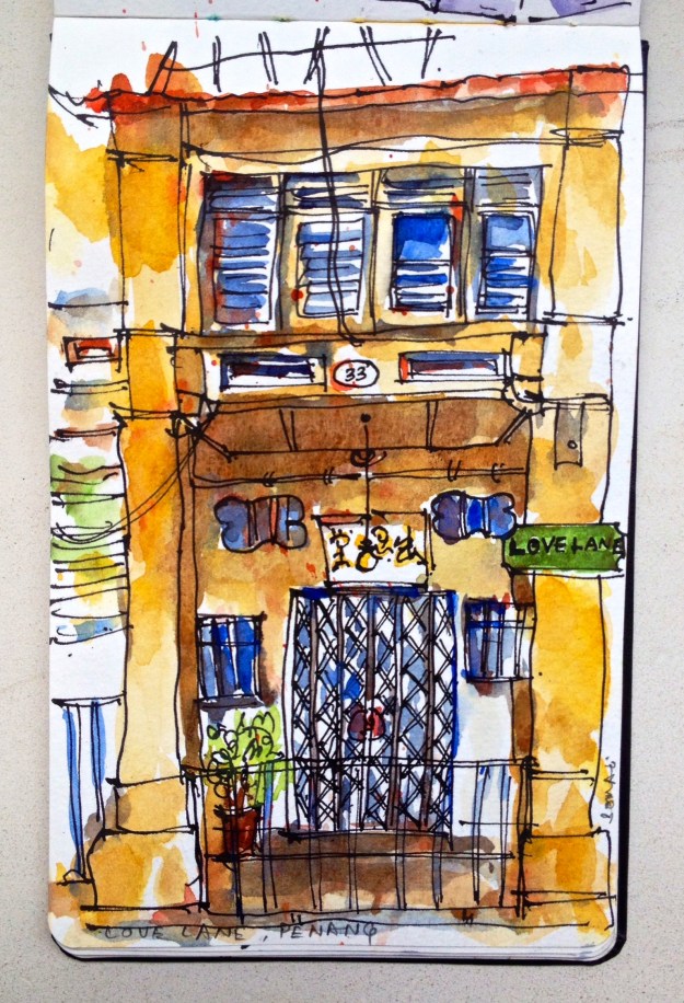 This partially dilapidated shophouse caught my eye on Love Lane.