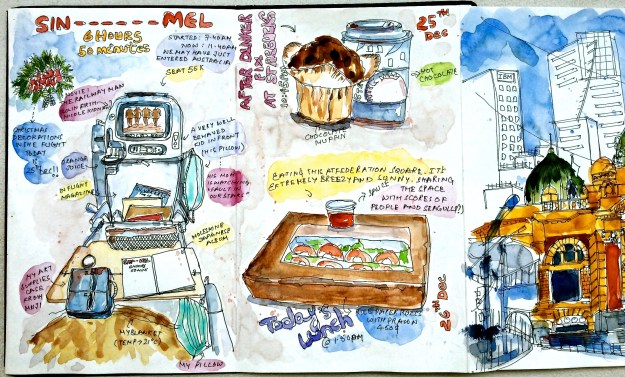 Sketched on flight from Singapore to Melbourne