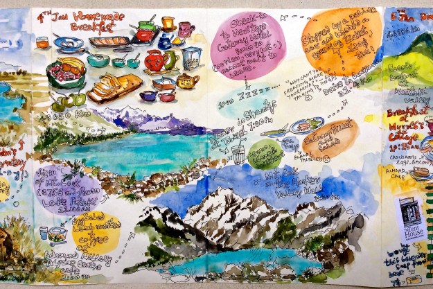 Lake Tekapo - Mount Cook - Omarama / 4th Jan : Peak of the day was dipping my feet in glacial water at the end of Hooker Valley Walk. And the bland under seasoned pea soup I had at Shawtys in Twizel has to be the slump of the day. Yes, it was worse than the 120$ speeding ticket. 