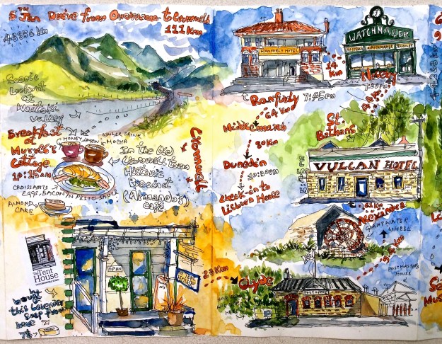 Otago's Gold Heritage Trail/ 5th Jan :  I got myself four souvenirs from this trail - a 'Lavender, Lime and Spice' soap bar from Cromwell, a maori dolphin tail locket made out of bone from Clyde, a tacky fridge magnet from Alexandra, a sticker for my diary from St. Bathans. I cannot bring myself to use the soap. For now it perfumes my study table. 