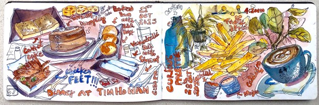 Curious Palette cafe (on the right) & Dumpling Dinner at Tim Ho Wan (on the left)